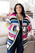 Load image into Gallery viewer, SP24- BIBI-Felt Cute Striped Cardigan (Reg &amp; Curvy)
