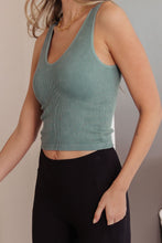 Load image into Gallery viewer, YELETE- Fundamentals Ribbed Seamless Reversible Tank in Vintage Blue
