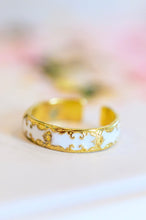 Load image into Gallery viewer, Waterproof, No Tarnish, Carolina Hand Crafted White Pattern Ring
