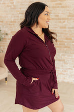 Load image into Gallery viewer, RAE MODE- Getting Out Long Sleeve Hoodie Romper in Maroon
