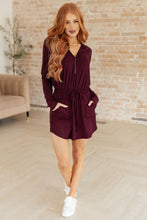 Load image into Gallery viewer, RAE MODE- Getting Out Long Sleeve Hoodie Romper in Maroon
