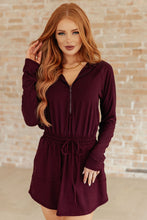 Load image into Gallery viewer, RAE MODE- Getting Out Long Sleeve Hoodie Romper in Maroon
