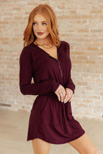 Load image into Gallery viewer, RAE MODE- Getting Out Long Sleeve Hoodie Romper in Maroon
