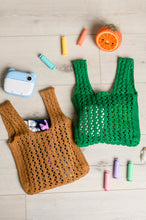 Load image into Gallery viewer, SP24- AVE SHOPS- Girls Day Open Weave Bag in Green
