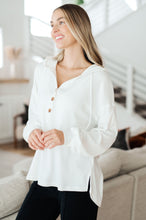 Load image into Gallery viewer, Happier Now Henley Hoodie in Ivory (Reg &amp; Curvy)
