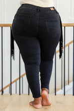 Load image into Gallery viewer, **FLASH DEAL** (REG $64) Country Concert Ready!! Judy Blue Side Fringe Skinny Jegging in Black
