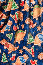 Load image into Gallery viewer, SP24- Holiday Fleece Blanket in Dino Cookie
