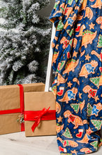 Load image into Gallery viewer, SP24- Holiday Fleece Blanket in Dino Cookie
