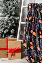 Load image into Gallery viewer, SP24- Holiday Fleece Blanket in Neon Trees
