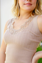 Load image into Gallery viewer, BIBI- I Can Love You Better Lace Tank in Taupe
