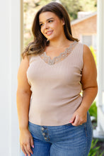 Load image into Gallery viewer, BIBI- I Can Love You Better Lace Tank in Taupe
