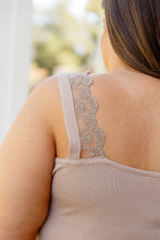 Load image into Gallery viewer, BIBI- I Can Love You Better Lace Tank in Taupe
