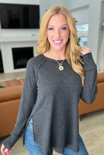 Load image into Gallery viewer, SP24- Melange Baby Waffle Long Sleeve Top in Black
