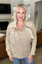Load image into Gallery viewer, SP24- Mineral Wash Baby Waffle Henley in Ash Mocha
