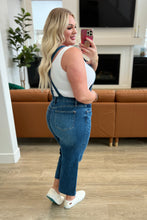 Load image into Gallery viewer, JUDY BLUE- Priscilla High Rise Crop Wide Leg Denim Overalls
