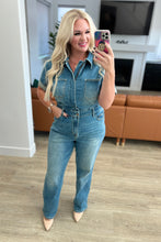 Load image into Gallery viewer, JB Sylvia Short Sleeve Denim Jumpsuit
