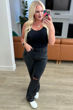 Load image into Gallery viewer, JB Susannah High Rise Rigid Magic 90&#39;s Distressed Straight Jeans in Black
