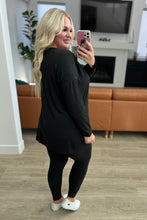 Load image into Gallery viewer, RESTOCKED!! Buttery Soft V-Neck Long Sleeve Loungewear Set in Black (Reg &amp; Curvy)
