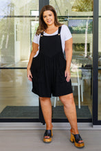 Load image into Gallery viewer, JODIFUL- I Want You Back Linen Blend Shortall&#39;s in Black
