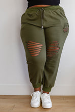 Load image into Gallery viewer, W23 Kick Back Distressed Joggers in Olive
