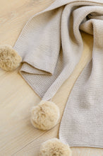 Load image into Gallery viewer, W23 Knitted Fuzzy Pom Pom Scarf In Beige
