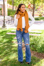 Load image into Gallery viewer, W23 Knitted Fuzzy Pom Pom Scarf In Ginger

