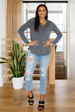 Load image into Gallery viewer, Lacey Long Sleeve V Neck In Gray
