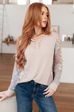 Load image into Gallery viewer, SP24- 7TH RAY- Leap Higher Mixed Print Henley
