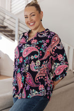 Load image into Gallery viewer, DEAR SCARLETT- Little Lovely Blouse in Navy Paisley

