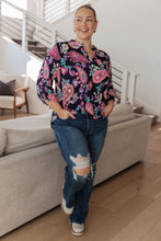 Load image into Gallery viewer, DEAR SCARLETT- Little Lovely Blouse in Navy Paisley
