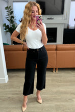 Load image into Gallery viewer, JB Lizzy High Rise Control Top Wide Leg Crop Jeans in Black (Sizes 0-24)
