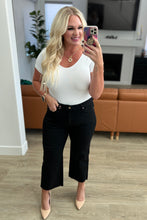Load image into Gallery viewer, JB Lizzy High Rise Control Top Wide Leg Crop Jeans in Black (Sizes 0-24)
