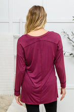 Load image into Gallery viewer, W23 Long Sleeve Knit Top with Pocket in Burgundy
