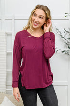 Load image into Gallery viewer, W23 Long Sleeve Knit Top with Pocket in Burgundy

