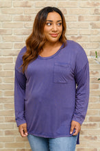 Load image into Gallery viewer, W23 Long Sleeve Knit Top with Pocket in Denim Blue
