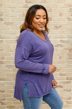Load image into Gallery viewer, W23 Long Sleeve Knit Top with Pocket in Denim Blue
