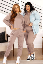 Load image into Gallery viewer, Lounge A Lot Cut Off Sweatshirt in Mocha (Reg &amp; Curvy)
