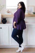 Load image into Gallery viewer, WHITE BIRCH- Love on The Line V-Neck Peplum Blouse (Reg &amp; Curvy)
