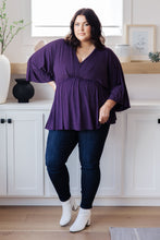 Load image into Gallery viewer, WHITE BIRCH- Love on The Line V-Neck Peplum Blouse (Reg &amp; Curvy)
