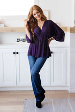 Load image into Gallery viewer, WHITE BIRCH- Love on The Line V-Neck Peplum Blouse (Reg &amp; Curvy)
