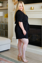 Load image into Gallery viewer, SP24- Lovely Life Plisse Romper in Black

