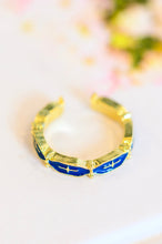 Load image into Gallery viewer, Waterproof, No Tarnish, Mariana Hand Crafted Blue Cross Ring
