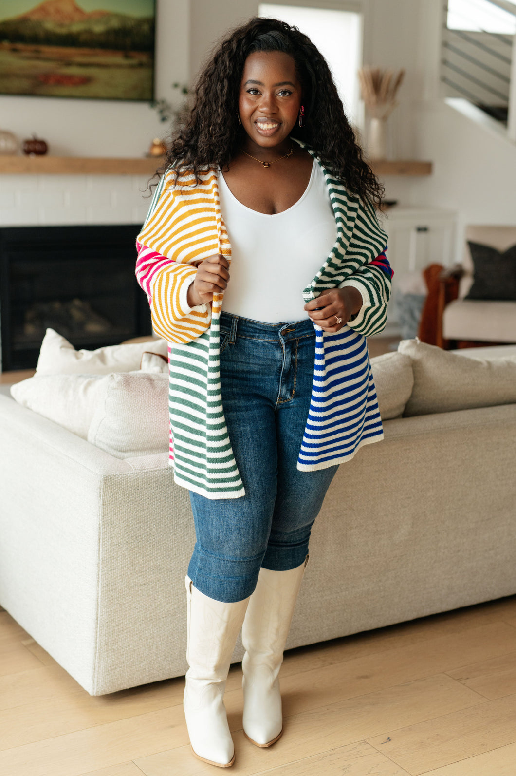 SP24- Marquee Lights Striped Cardigan (Reg & Curvy)