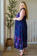Load image into Gallery viewer, SP24- Midnight Magic Embroidered Maxi Dress
