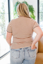 Load image into Gallery viewer, SP24- Nostalgic Note Striped Mock Neck Top
