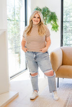 Load image into Gallery viewer, SP24- Nostalgic Note Striped Mock Neck Top
