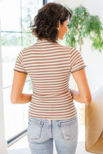 Load image into Gallery viewer, SP24- Nostalgic Note Striped Mock Neck Top
