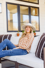 Load image into Gallery viewer, W23 One Fine Afternoon Gingham Plaid Top In Caramel
