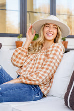 Load image into Gallery viewer, W23 One Fine Afternoon Gingham Plaid Top In Caramel
