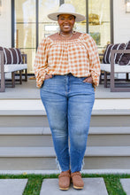 Load image into Gallery viewer, W23 One Fine Afternoon Gingham Plaid Top In Caramel
